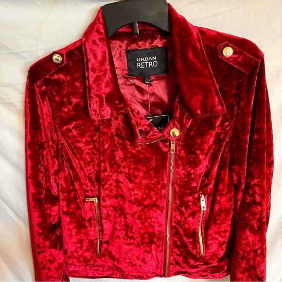 Urban Retro Crushed Velvet Jacket - Picture 6 of 12